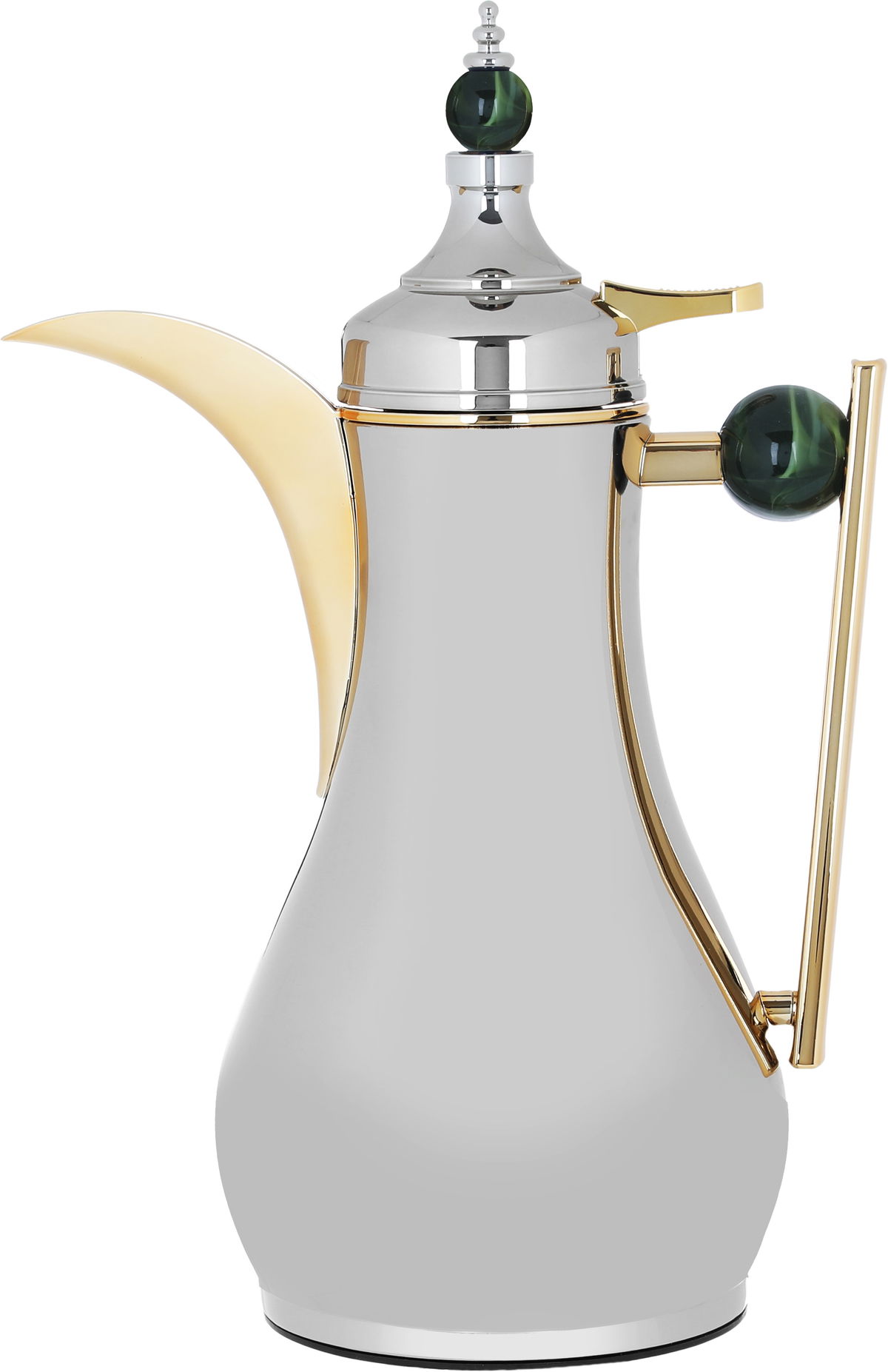 Al Saif Gallery Alaa thermos set, 1/0.75 liter, two pieces, thermal glass inner container, steel outer shell - silver product image 4