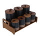 طقم علب بهارات مع ستاند بورسلان السيف غاليري، 7 قطع - اسود product image 3