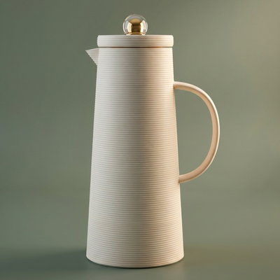 Al Saif Gallery Royal 8 thermos, 1 liter, thermal glass inner container, plastic outer shell - light beige product image 1