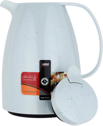 Al Saif Gallery Lima Thermos, 1 litre, marble, squeezable, thermal glass inner container, plastic outer shell - light gray product image 4