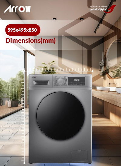 Arrow RO-11FWTS-01 Automatic Washing Machine, 10 kg, 16 Programs, 1400 RPM, LED, Front Load - Dark Gray product image 5