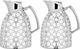 Al Saif Gallery Andalusia thermos set, 0.75/1 liter, Islamic pattern, glass inner case, plastic outer case - white and silver product image 1