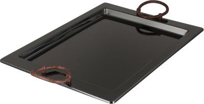طقم صواني تقديم استيل الجهوري، 3 قطع - اسود لامع product image 3