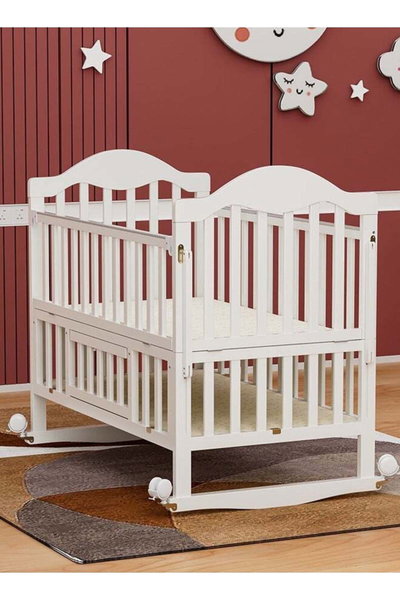 سرير اطفال خشب الصنوبر فان مومنت، 130×70 سم، مع مساحة تخزين - ابيض product image 7
