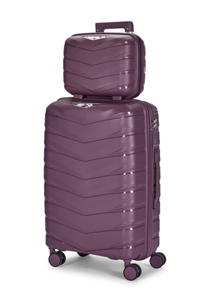 طقم شنط سفر بولي بروبيلين ليمرا، 4 مقاسات، 4 عجلات، بزاوية 360 درجة، OT-8014 - بنفسجي product image 4