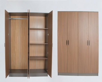 MDF wooden wardrobe, 54×160×200 cm, 4 doors - wooden product image 3