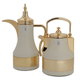 Al Saif Gallery Layan thermos set, 1/1 liter, 2 pieces, thermal glass inner container, stainless steel outer shell - golden beige product image 1