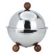 Al Saif Gallery steel serving plate, 34 x 28 x 28 cm, wooden legs - silver product image 1