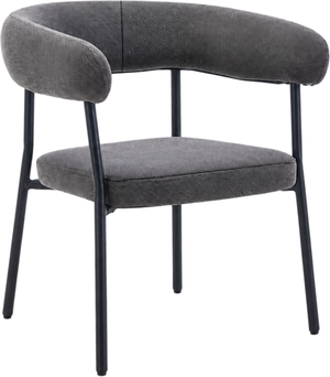 كرسي مودرن حديد ضد الصداء، 73×53×52 سم، قماش شانيل - رمادي داكن product image