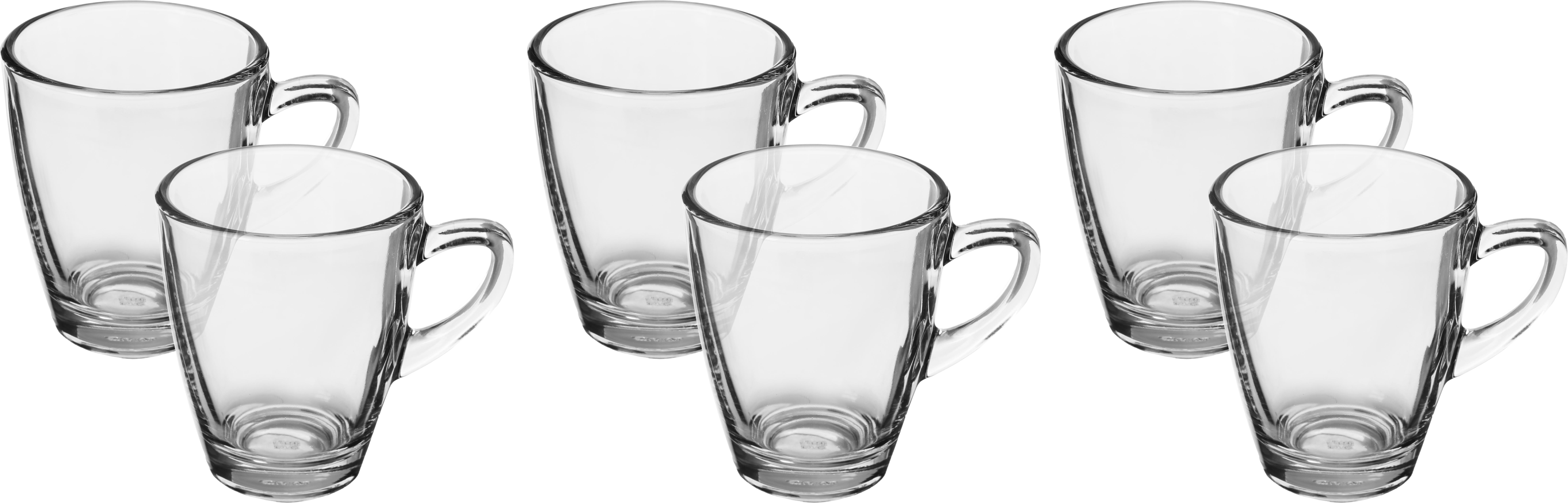 طقم تقديم بيالات شاي زجاج السيف غاليري، 320 مل، 6 قطع - شفاف product image