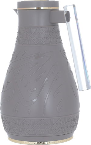 Al Saif Gallery Karam thermos set, 1/0.65 liter, Islamic pattern, thermal glass inner shell, plastic outer shell - Cappuccino product image 5
