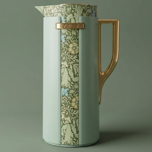 Wedad Everest Thermos, 1 Liter, Floral, Golden Handle, Inner Glass, Pressure Cooker - Light Green product image