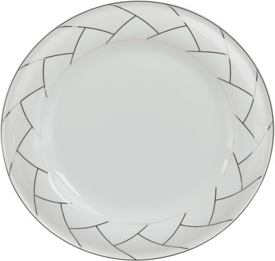 طقم تقديم سفرة بورسلان السيف غاليري، 65 قطعة، نقش فضي - أبيض وردي product image 16