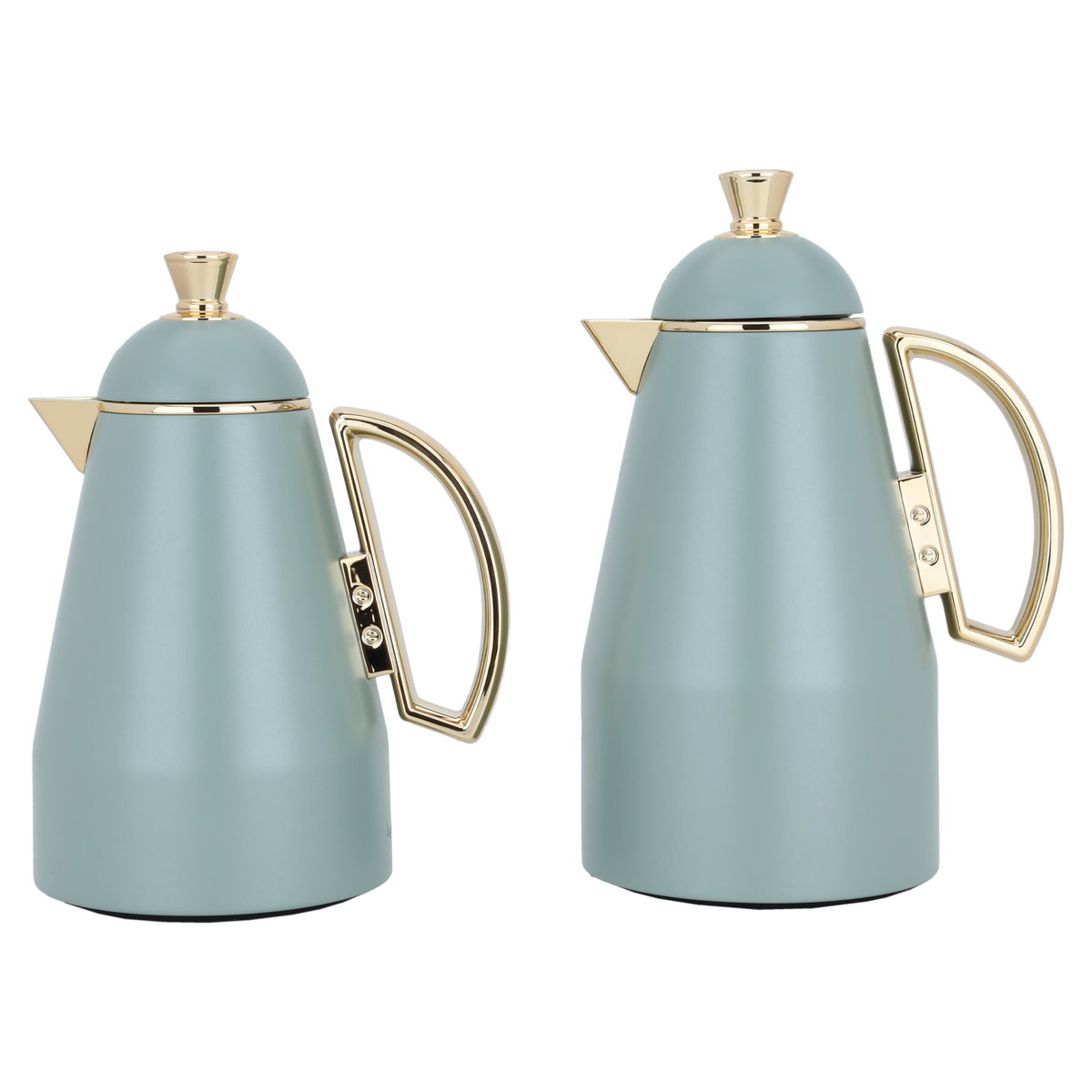 Al Saif Gallery thermos set, two pieces, 1 liter, glass inner container, plastic outer shell - light green product image