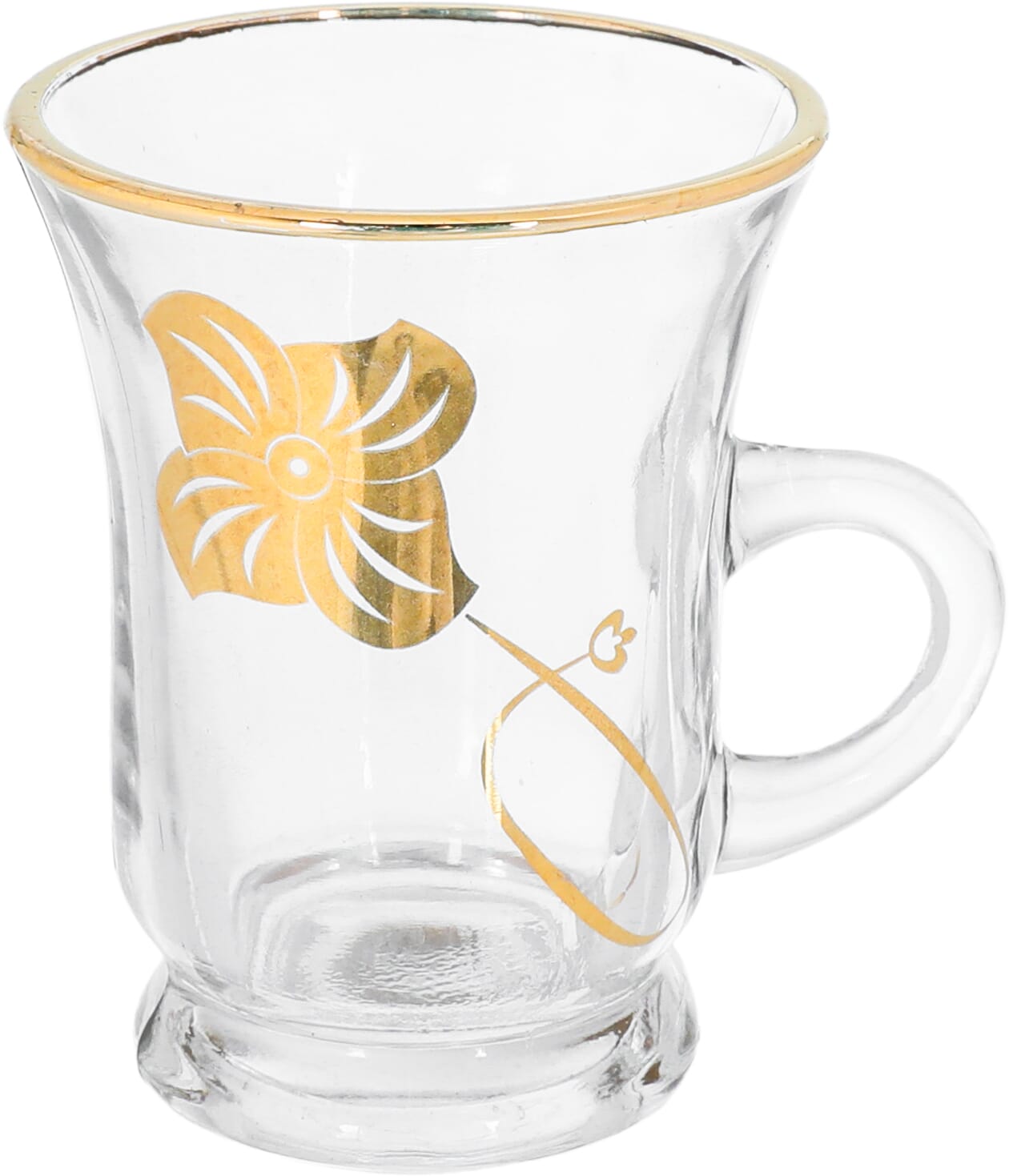 طقم بيالات زجاج السيف غاليري، 6 قطع، 200 مل - شفاف ذهبي product image 2