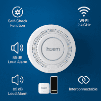 Smart Hume Smoke Detector, Wi-Fi enabled, 85dB, LED light - White product image 4