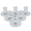 Al Saif Gallery glass tea canteens set with porcelain saucer, 12 pieces, elephant pattern - transparent and white product image 2