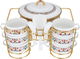 One More Porcelain Soup Set with Stand, 16 Pieces, Decorated - White Gold product image 1