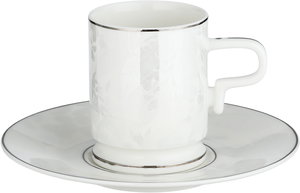 Al Saif Gallery Turkish Porcelain Coffee Cup Set, 14 cm, 12 Pieces, Saucers - White product image 2