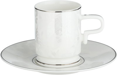 Al Saif Gallery Turkish Porcelain Coffee Cup Set, 14 cm, 12 Pieces, Saucers - White product image 2