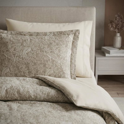 طقم لحاف سرير مشجر كوين مايكروفايبر ريفي، 4 قطع، شرشف مطاط، 12402249023 - بيج مشجر product image 4