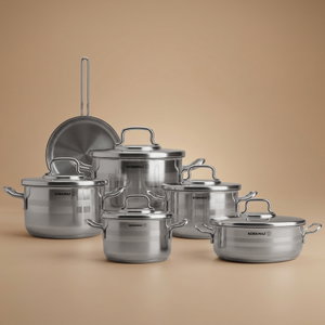Korkmaz Astra 2 Stainless Steel Cookware Set, 11 Pieces - Silver product image