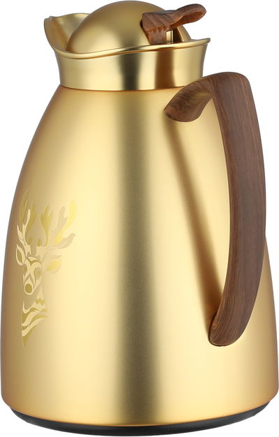 طقم ترامس سيف بلص، 0.7 / 1 لتر، خامة داخلية زجاج، غطاء ضغاط - ذهبي خشبي product image 3