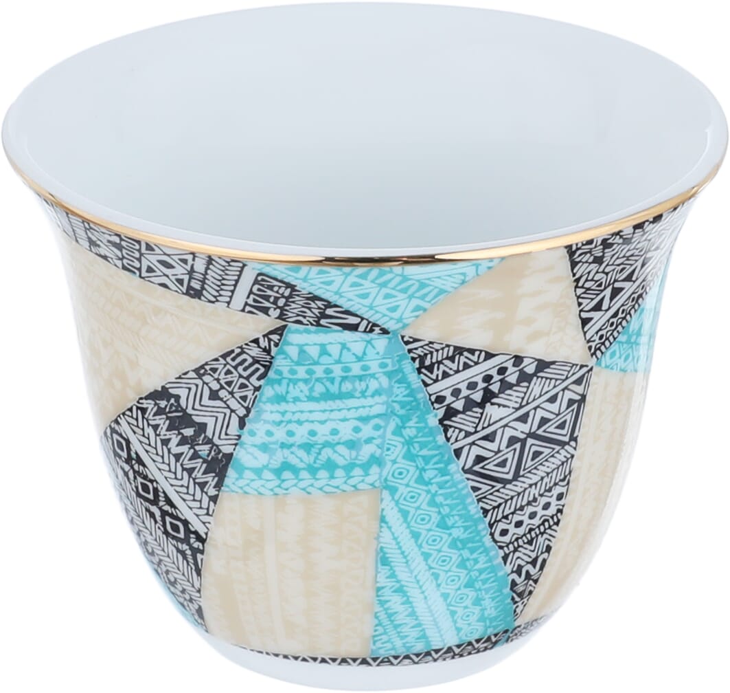Porcelain coffee cup set, 12 pieces - colorful product image 2
