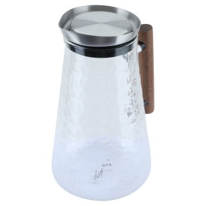 JackAl Saif Gallery Glass Bottle, 1500 ml, with wooden handle, with lid - transparent product image 2