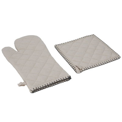 طقم قفازات ومساكة الاواني السيف غاليري، 20×20 - بيج product image 3