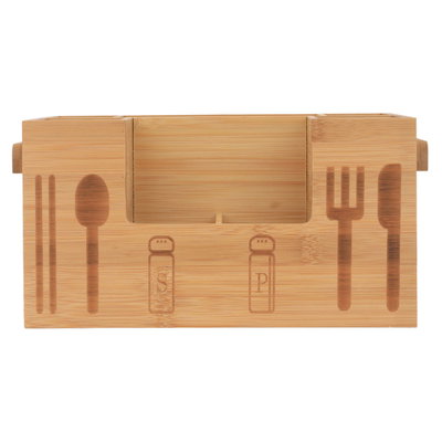 ستاند ملاعق خشب خيزران السيف غاليري، 28x16x15 سم، مقسم 7 خانة - بني product image 4