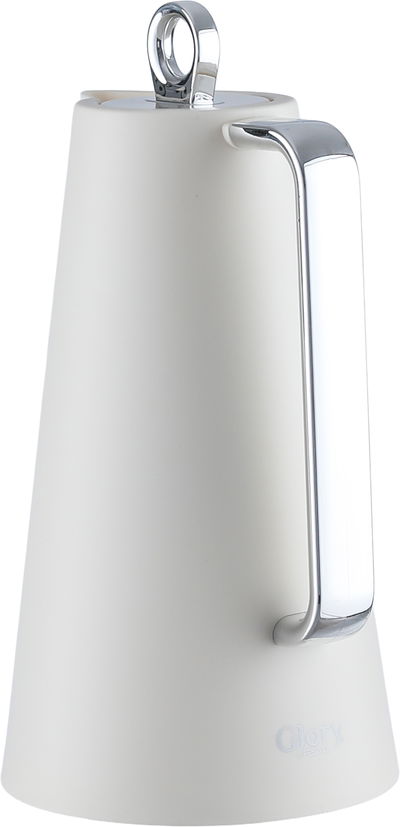 ترمس هيلينا جلوري، 1 لتر، خامة داخلية زجاج، يد فضي، غطاء ضغاط - ابيض فضي product image 2