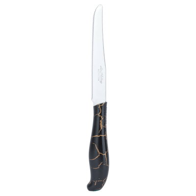Al Saif Gallery steel knife set, with marble plastic handle, 6 pieces - black product image 3
