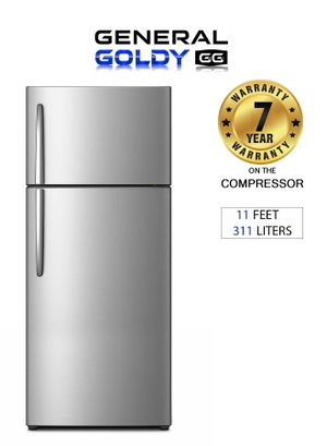 ثلاجة ديفروست جنرال جولدي، 304 لتر، 11 قدم، فريزر علوي، GR311DF - فضي product image 2
