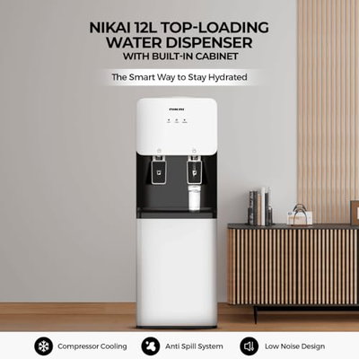 مبرد مياة نيكاي، 12 لتر، بارد/حار، حاوية تخزين مدمجة، NWD2000BL - ابيض product image 3