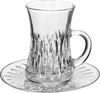 طقم تقديم شاي وقهوة مع الصحون زجاج سوليتير كريستال، 18 قطعة - شفاف product image 3