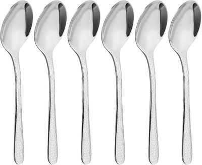 طقم ملاعق شاي استيل السيف غاليري، 6 قطع، منقوش - فضي product image 1