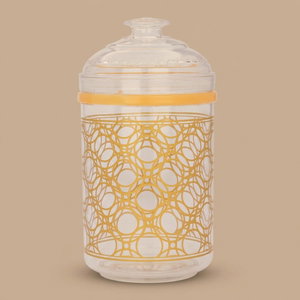 علبة بهارات بلاستيك السيف غاليري، 1.15 لتر، دائري، منقوش - شفاف product image