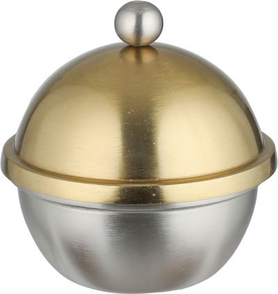 طقم ضيافة ستانلس ستيل السيف غاليري، تمرية، ستاند فناجين ودلة قهوة بقاعدة، كرة ذهبي - فضي product image 6