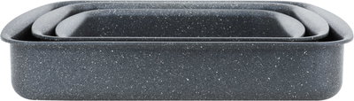 طقم صواني فرن جرانيت هاشفير، 3 قطع، تركي، مستطيل - رمادي غامق product image 3