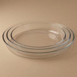 طقم صواني بايركس زجاج السيف غاليري، 2.4/3.2/4.0 سم ، بيضاوي، 3 قطع - شفاف product image