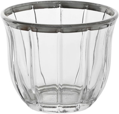 Royal Glass Coffee Cup Set with Date Sachet, 8 Pieces, 13x13x11 cm - Clear Silver product image 2