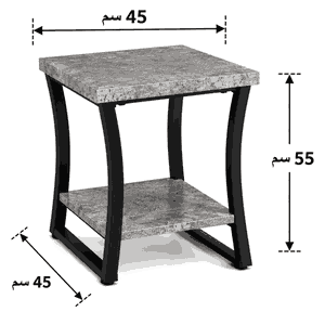 طقم طاولات خشب MDF و معدن، 5 قطع - رمادى اسود product image 2