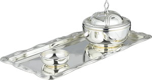 طقم تمرية ستانلس استيل السيف غاليري، 39x19x2 سم، طوفرية، صحن نواة - فضي لامع product image