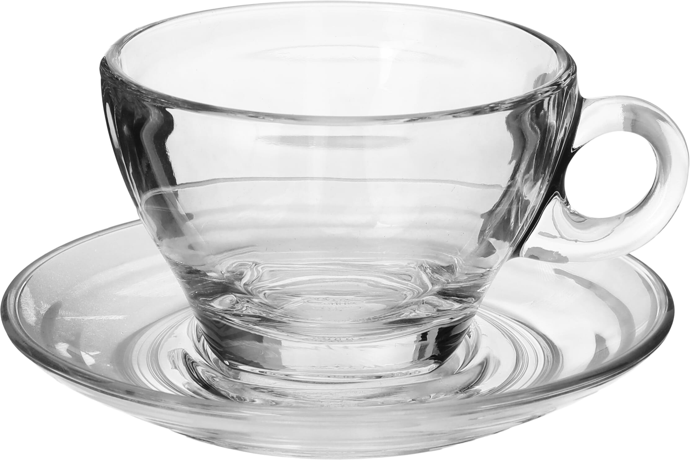 طقم كافيه لاتيه زجاج السيف غاليري، 260 مل، مع الصحن، 4 قطع - شفاف product image 2