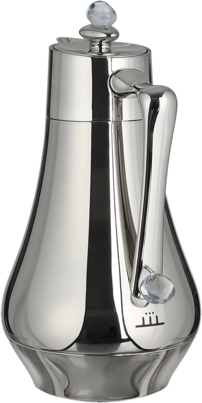 Al Saif Gallery Al Dana 2 Thermos Set, 1/1 Liter, 2 Pieces, Glass Inner Container, Stainless Steel Outer Body, Push Button - Transparent Shiny Silver product image 4