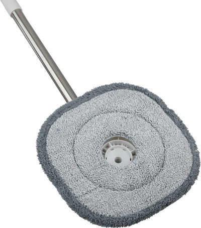 طقم ممسحة أرضيات ريبال ماجيك، دائري، عصا استيل 160 سم، 2 فرشاه تنظيف، 2 قطعة حذاء - أبيض رمادي product image 7