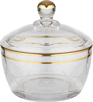 طقم تقديم شاي وقهوة زجاج السيف غاليري، خطوط ذهبية، 26 قطعة - شفاف product image 2