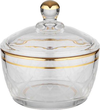 طقم تقديم شاي وقهوة زجاج السيف غاليري، خطوط ذهبية، 26 قطعة - شفاف product image 2