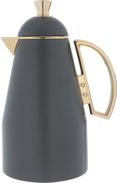 Al Saif Gallery Rewaida Thremos Set, 1L-0.75L, 2 Beads, Thermal Glass Inner Case, Steel Outer Structure - Grey product image 3